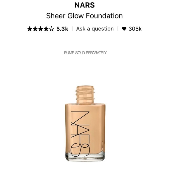 Nars Sheer Glow Foundation Shade Mont-Blanc - Picture 2 of 7